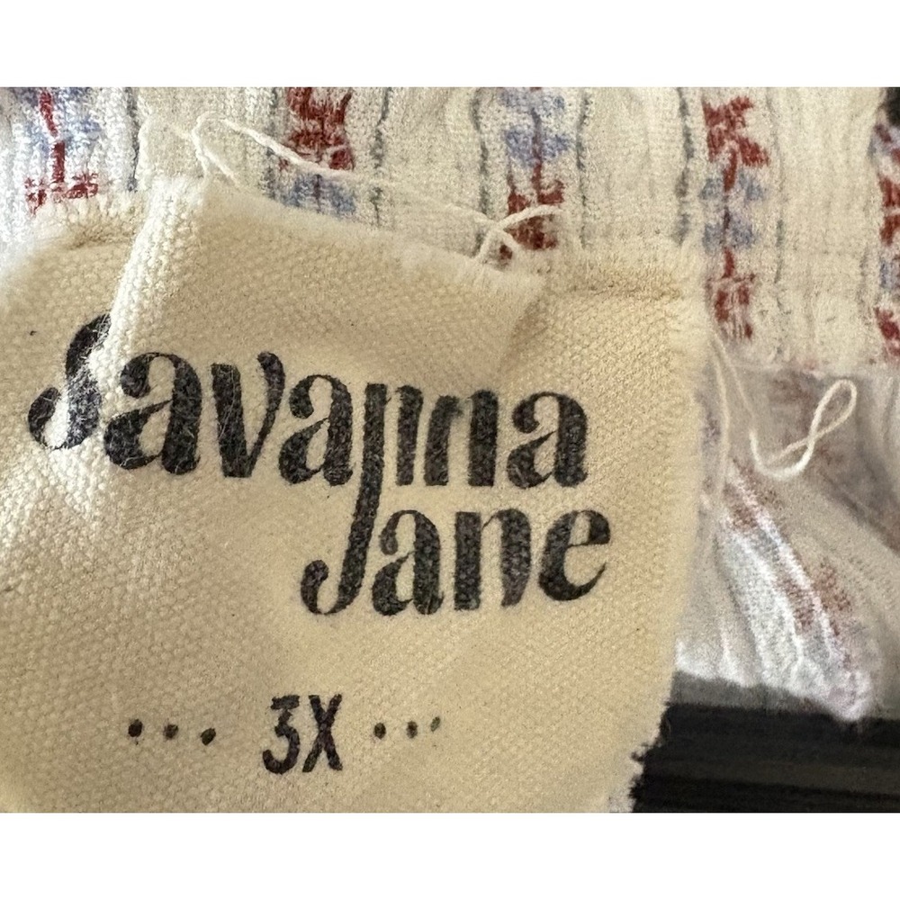 Savanna Jane 3X Blouse Floral Embroidered Boho Peasant Tassel Striped Read - Picture 9 of 12